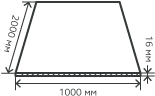 Лист нержавеющий  16х1000х2000 мм.  AISI 409 (08Х13) горячекатаный,  матовый